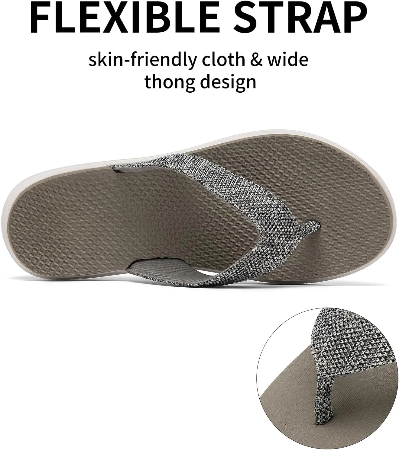 Scecocrs Women Comfortable Flip Flops, Memory Foam Non-Slip Thong Sandals Lightweight