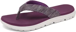 Scecocrs Women Comfortable Flip Flops, Memory Foam Non-Slip Thong Sandals Lightweight