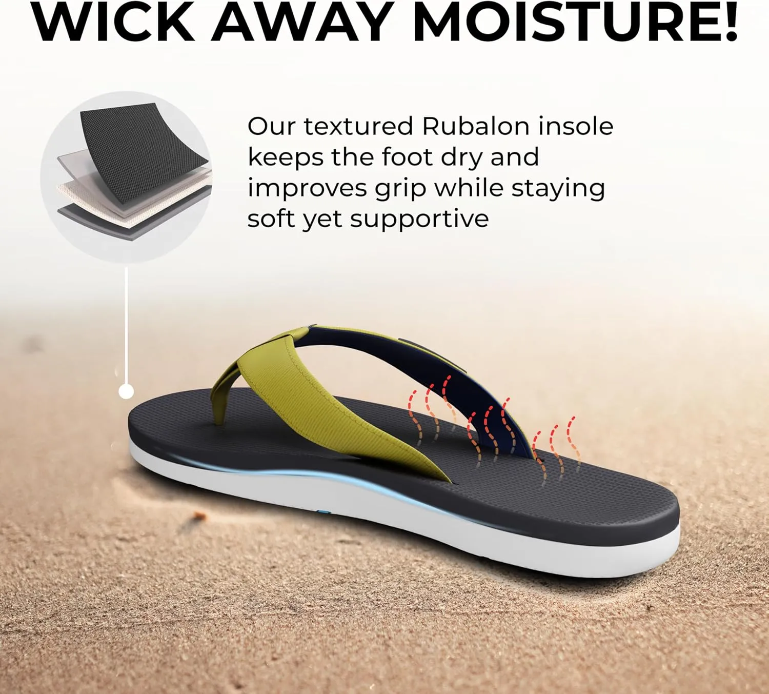 Scott Hawaii Men's Hanapa'a Sandal | Fish Flag Design | Neoprene Lined Strap | Molded Outsole With Arch Suport And Heel Cup | Non-marking No-slip | Marine And Boat Friendly Flip Flop