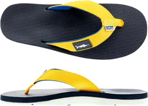 Scott Hawaii Men's Hanapa'a Sandal | Fish Flag Design | Neoprene Lined Strap | Molded Outsole With Arch Suport And Heel Cup | Non-marking No-slip | Marine And Boat Friendly Flip Flop