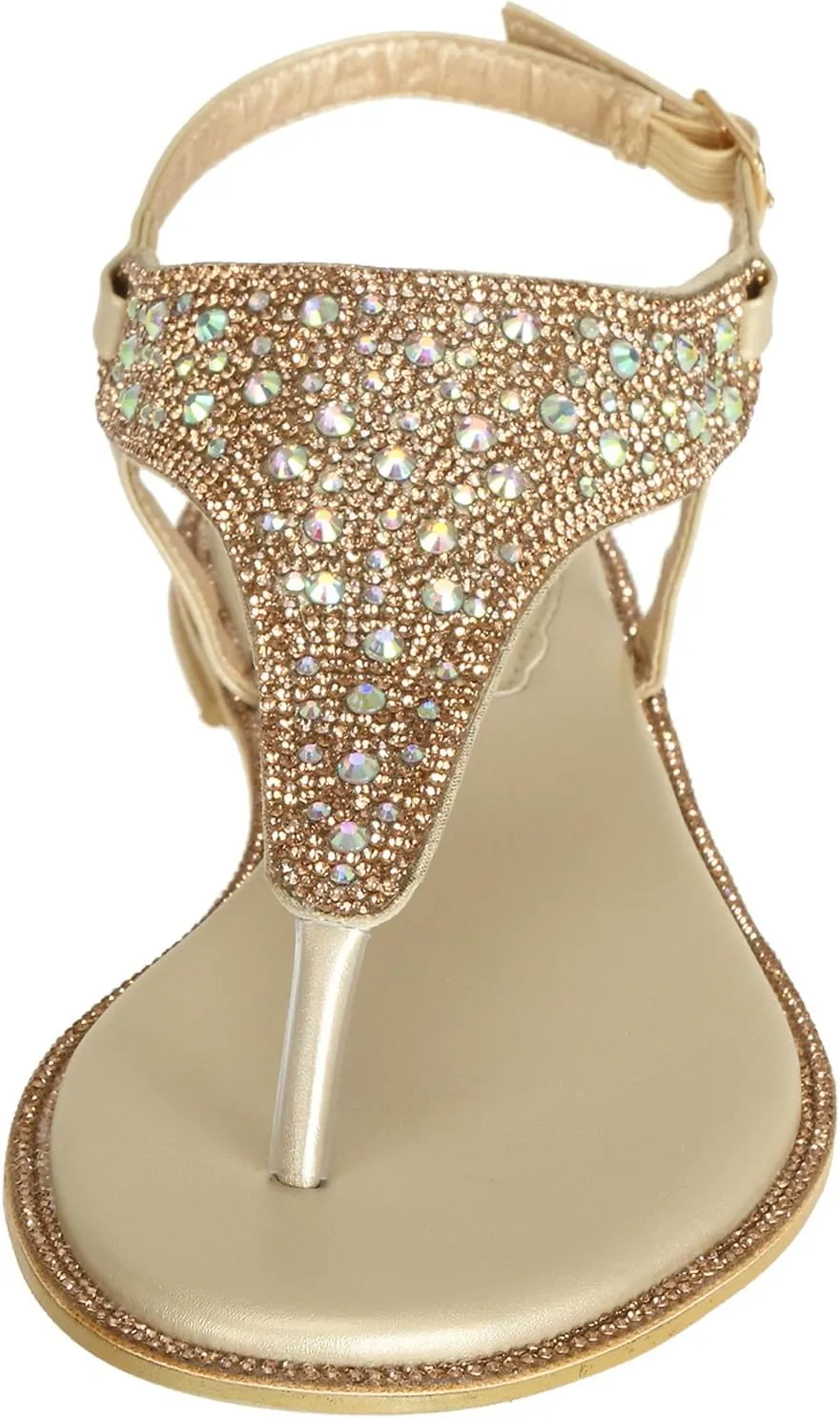 SheSole Women's Silver Thong Sandals Dressy Summer Bling Rhinestone Flat Wedding Shoes