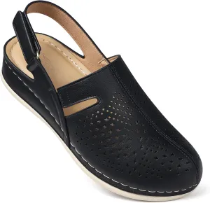 SHIBEVER Clogs for Womens Mules Shoes: Slip-On Flat Mule Shoes - Closed Toe Sandals Comfortable