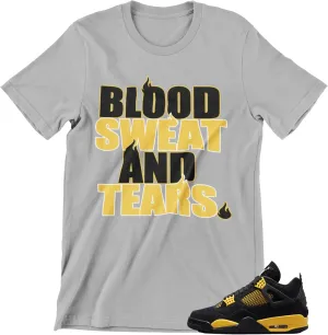 Shirt to Match Jordan 4 Thunder Men's Graphic Tees, Urban Streetwear Clothing