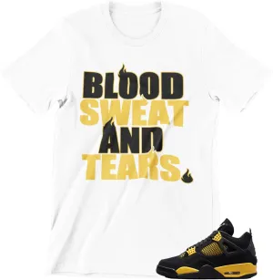 Shirt to Match Jordan 4 Thunder Men's Graphic Tees, Urban Streetwear Clothing