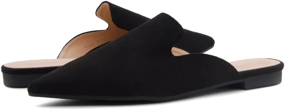 Shoe Land Cally Women's Mules, Pointed Toe Backless Loafer Shoes, Comfortable Flats, Slip-On Slides, Casual Flat Mule for Party, Office, Daily Wear, and Business