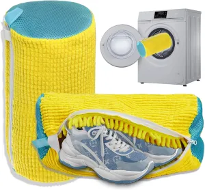 Shoe Washing Machine Bag Laundry For Washer And Dryer Reusable for All Shoe Types And Sizes (YELLOW 2PCS)