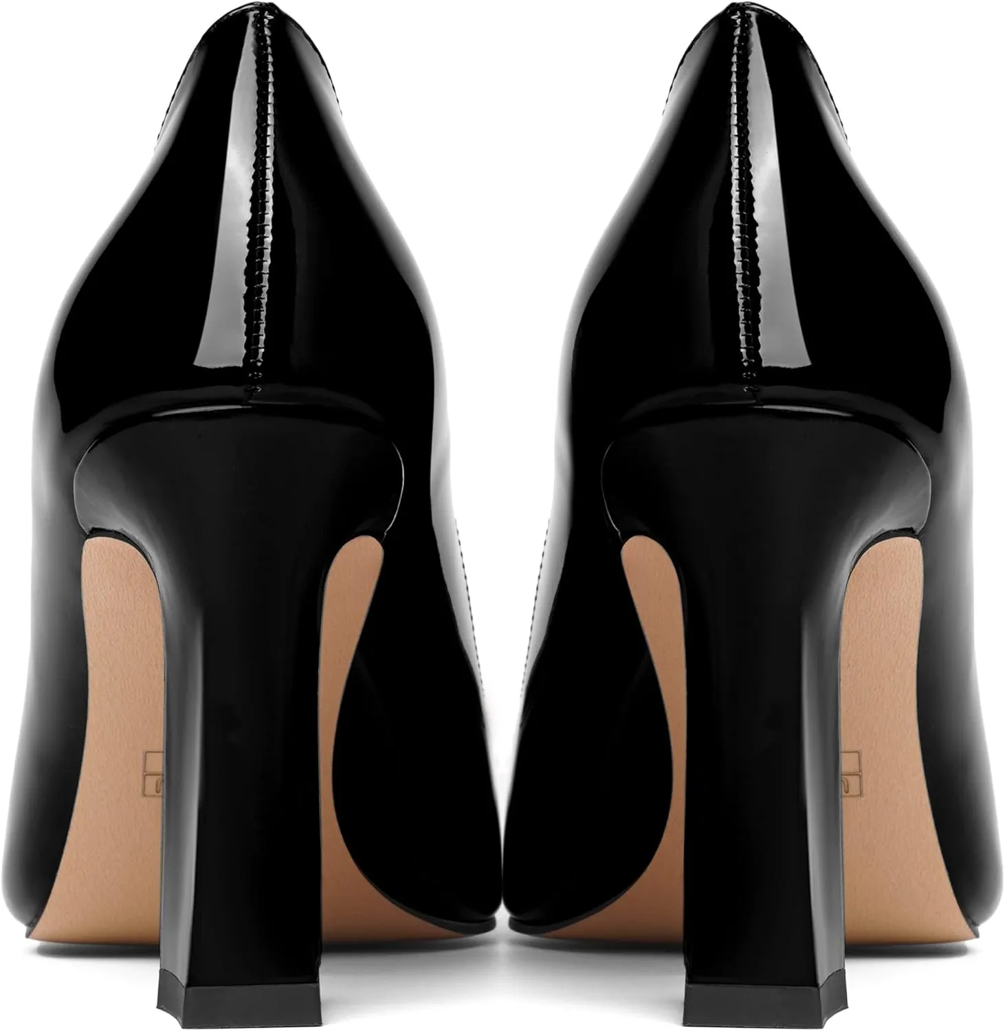 SHOWFOREST Womens Sexy Wedding Pointed Toe Slip On Patent Spool High Heel Pumps Shoes 3.3 Inch