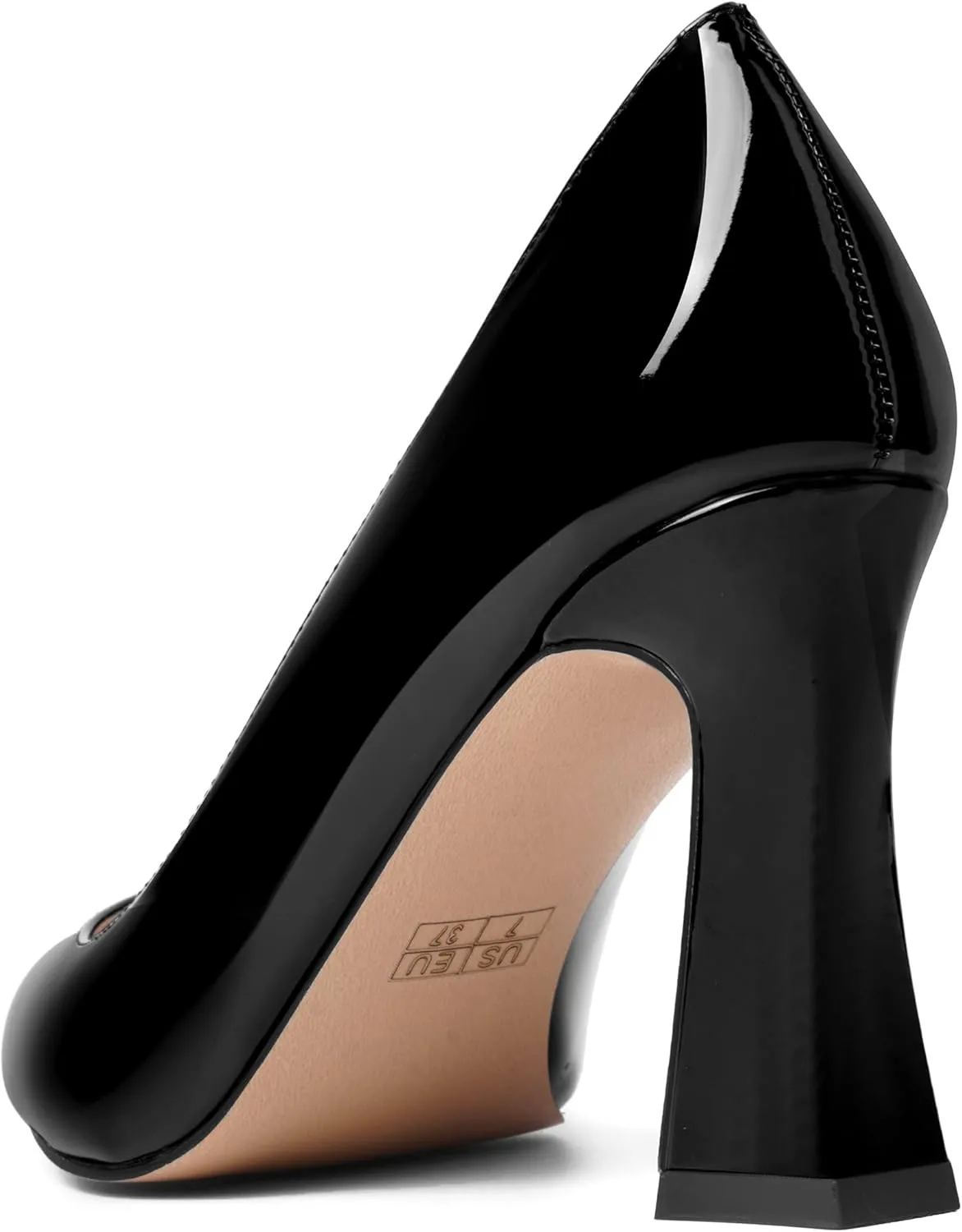 SHOWFOREST Womens Sexy Wedding Pointed Toe Slip On Patent Spool High Heel Pumps Shoes 3.3 Inch