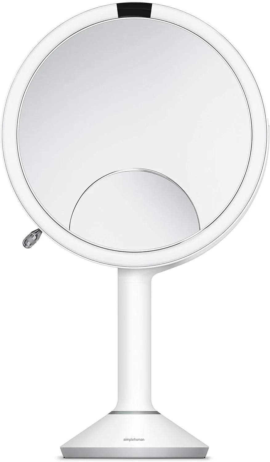 simplehuman ST3038 20cm Sensor Mirror Trio with Touch-Control Brightness, White Stainless Steel
