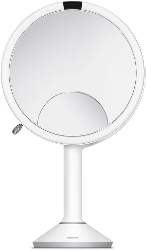 simplehuman ST3038 20cm Sensor Mirror Trio with Touch-Control Brightness, White Stainless Steel