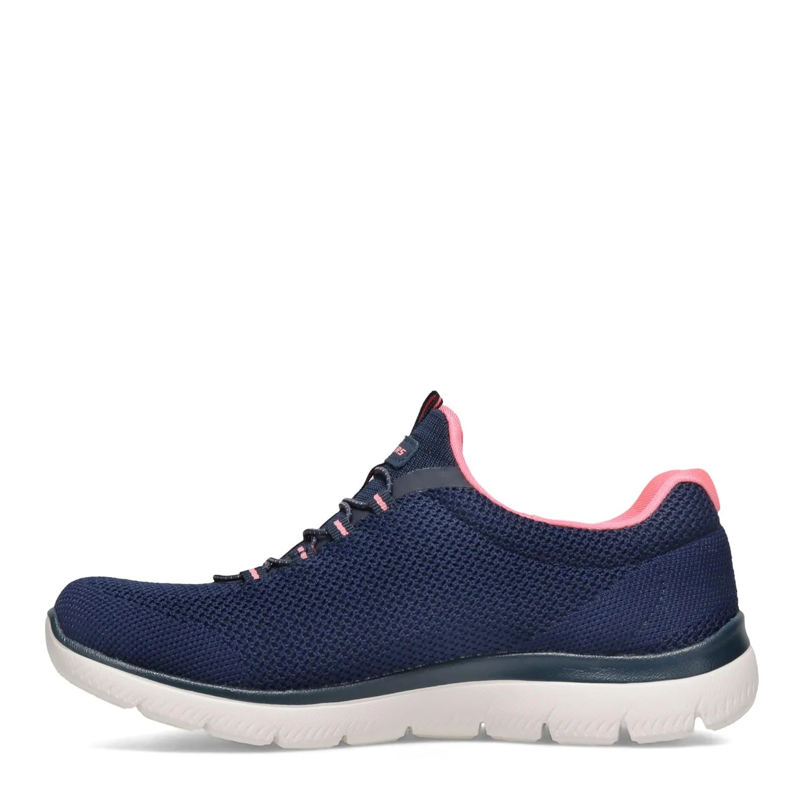 Skechers Women's Summits Cool Classic Sneaker 7.5 Wide Navy/Pink