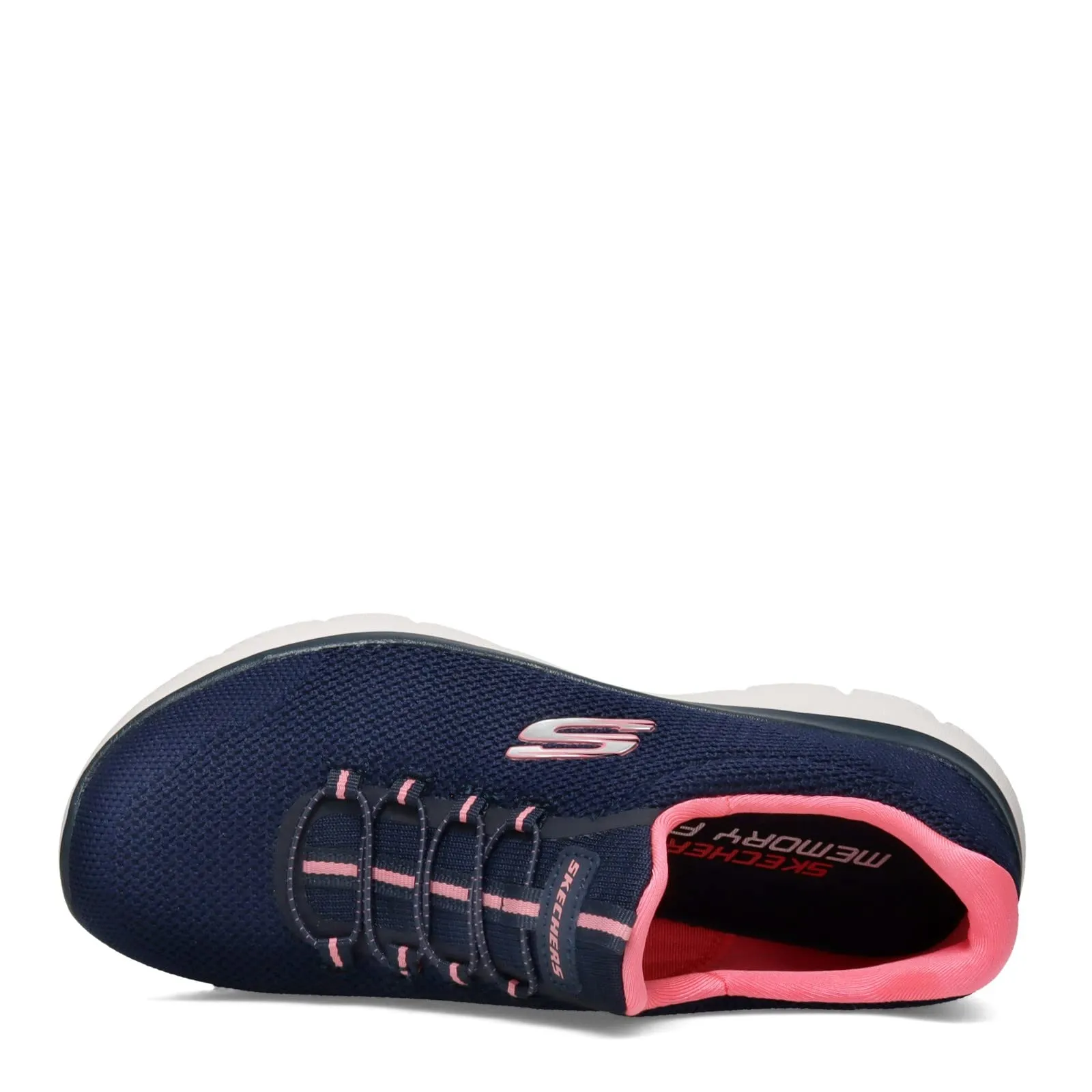 Skechers Women's Summits Cool Classic Sneaker 7.5 Wide Navy/Pink