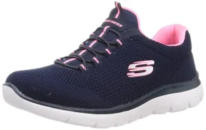Skechers Women's Summits Cool Classic Sneaker 7.5 Wide Navy/Pink