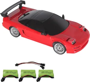 Skymaker 1:18 Scale RC Drift Car | RWD Drifting RC Cars for Adults with Gyro Stabilized, Pop-Up Headlights, LED Lighting System, 3 Batteries Included