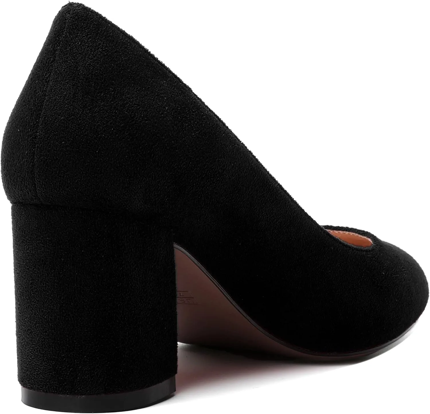 SKYSTERRY Womens Cute Round Toe Slip On Suede Wedding Block Mid Heel Pumps Shoes 2.5 Inch
