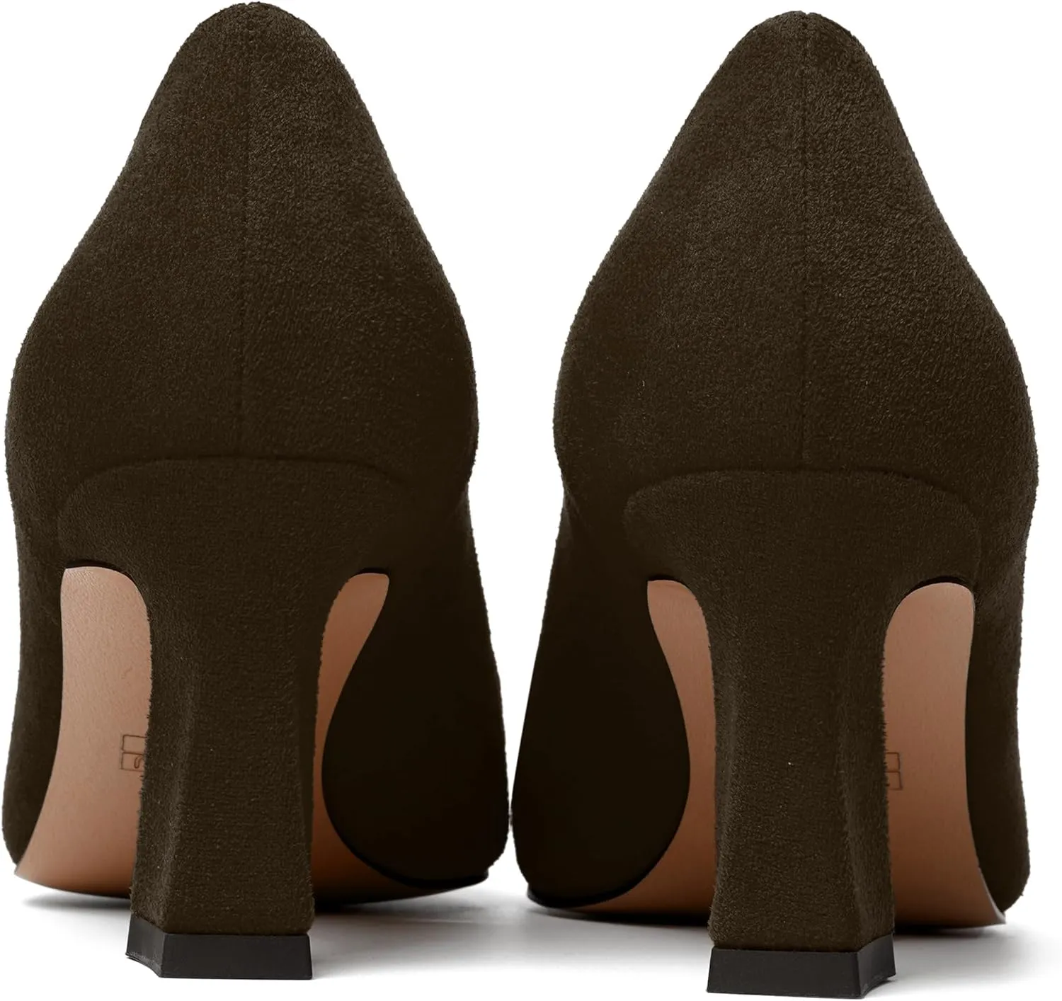 SKYSTERRY Womens Suede Slip On Round Toe Cute Evening Spool Mid Heel Pumps Shoes 2.5 Inch