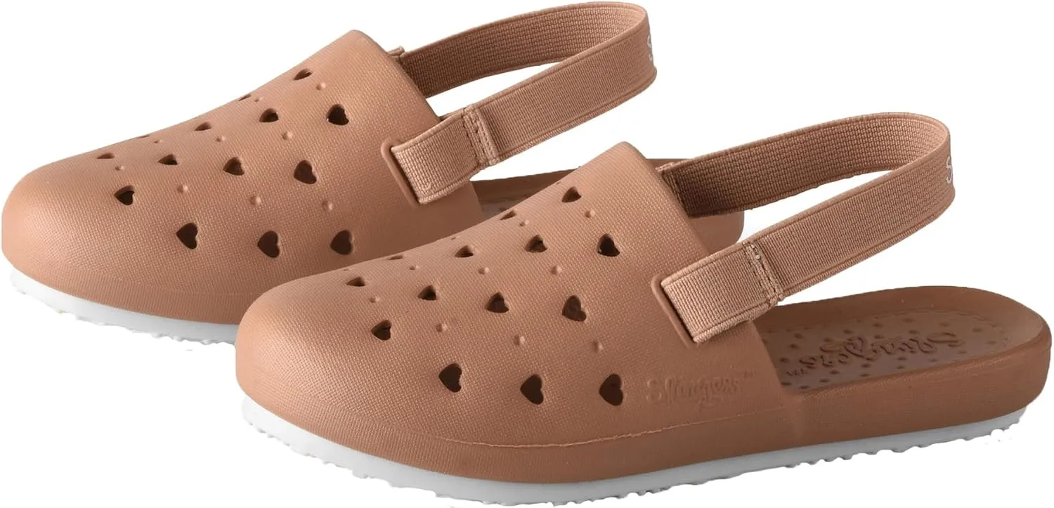 Slingers Juvenile Kids Water Shoe Mule Slingback - Girls Pool Slide/Washable Sandal Flats.