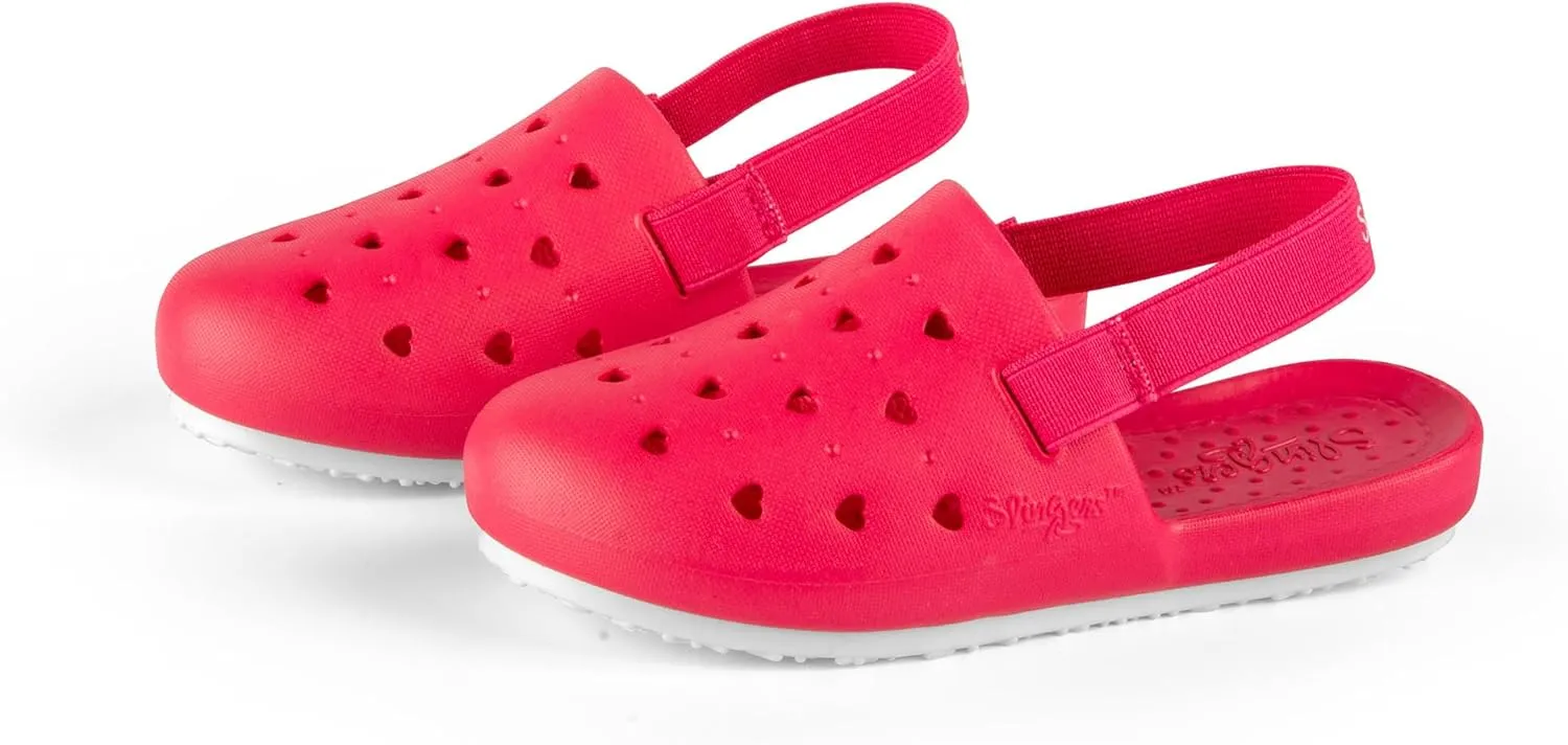 Slingers Juvenile Kids Water Shoe Mule Slingback - Girls Pool Slide/Washable Sandal Flats.