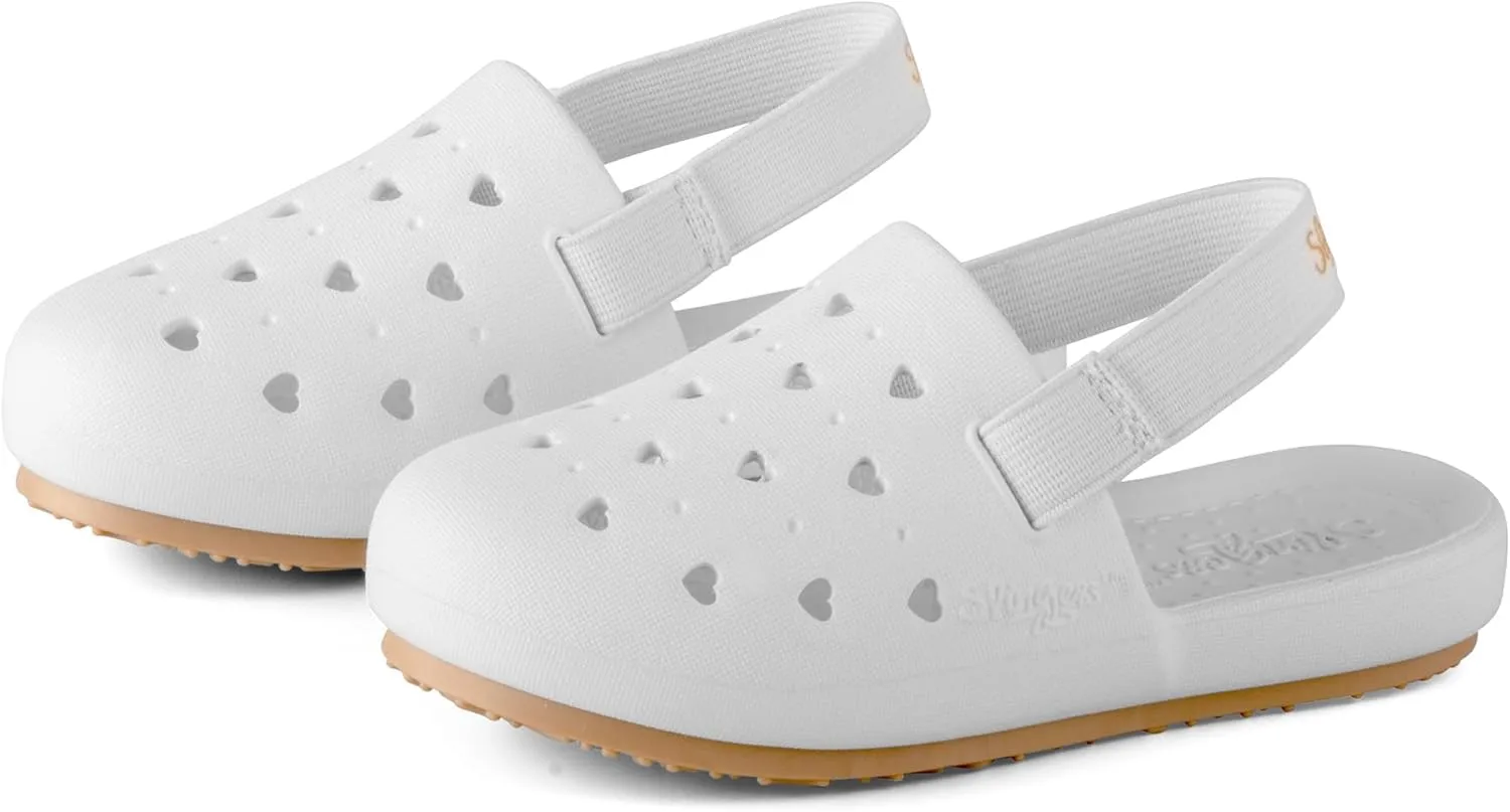 Slingers Juvenile Kids Water Shoe Mule Slingback - Girls Pool Slide/Washable Sandal Flats.