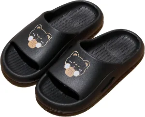 Slippers Women Summer Cute Home Indoor Non-Slip Bathroom Bath Deodorant Thick Bottom Outer wear Men's Slippers,Black,38-39