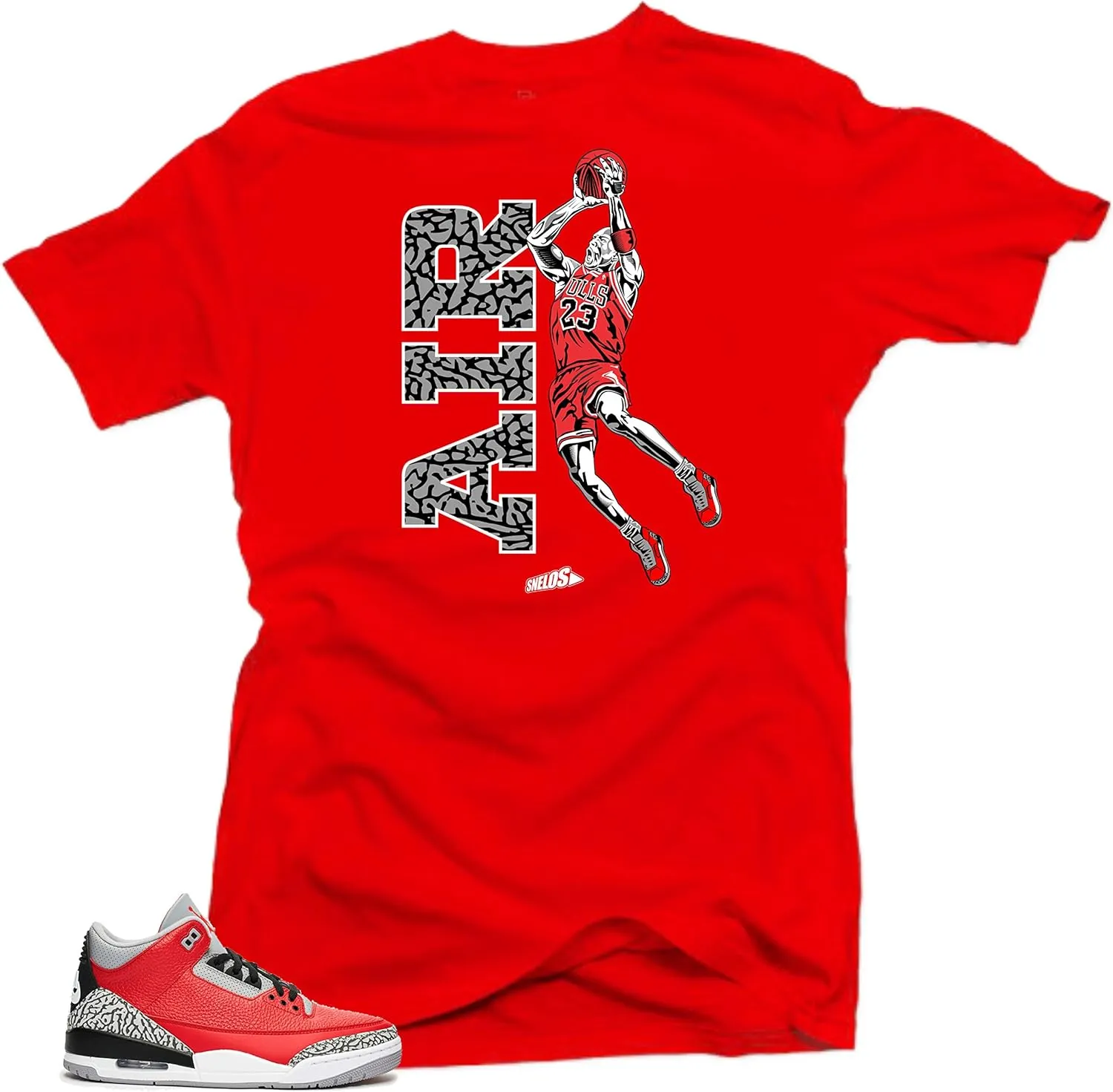 SNELOS Shirt to Match Jordan Retro 3" Red Cement 2020 Sneaker Tees