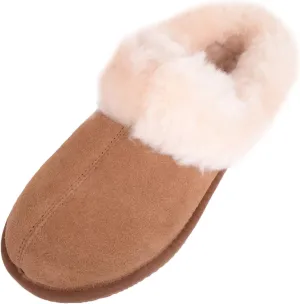 SNUGRUGS Women's Harriet Sheepskin Slipper Mule with Cuff
