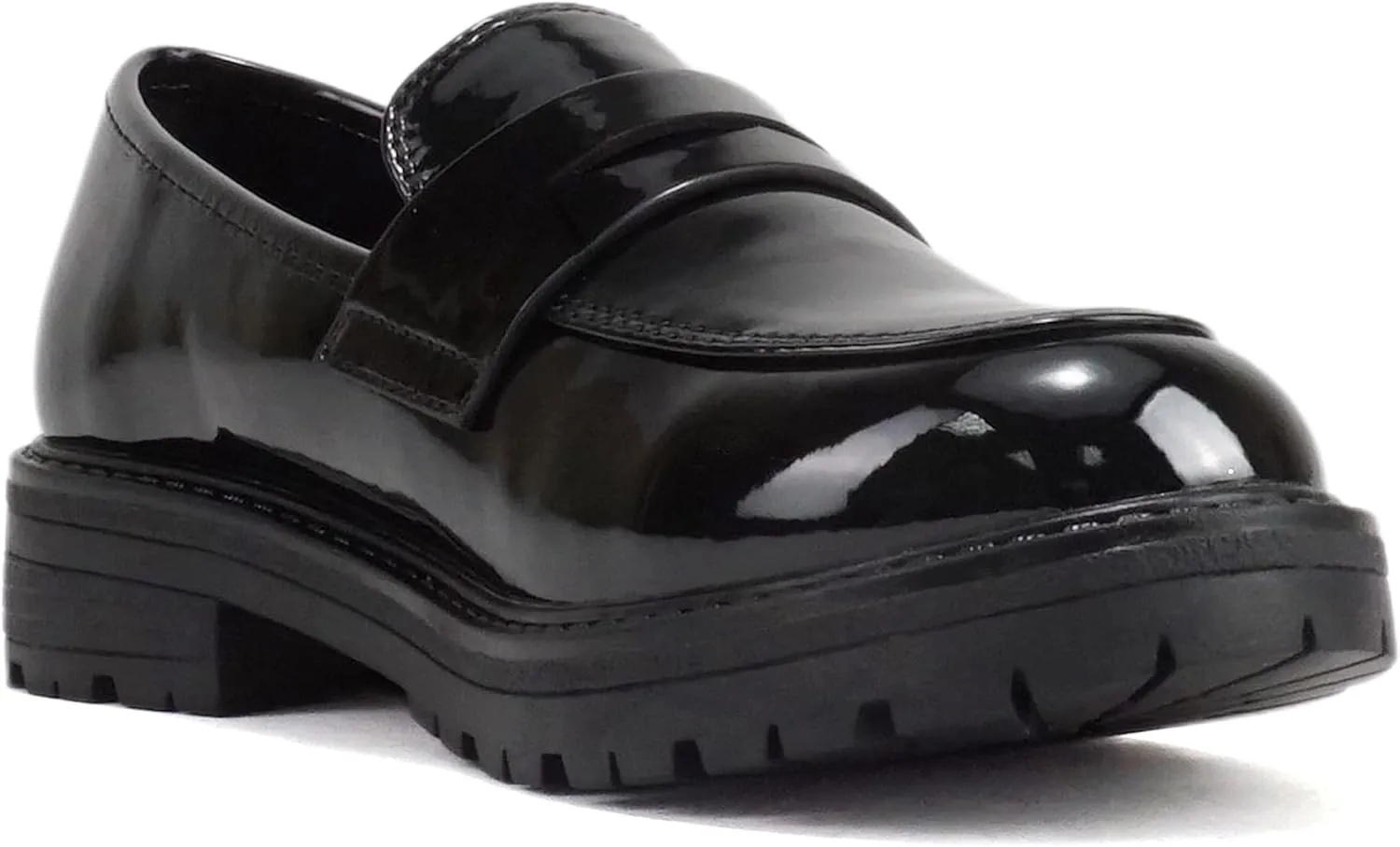 Soda “Raya-2” ~ Little Kids/Children/Girls Round Toe Stitch Detail Lug Sole Low Heel Penny Loafer Shoe