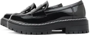Soda “Soho” ~ Women Slip On Platform Heel Lug Sole Penny Loafer