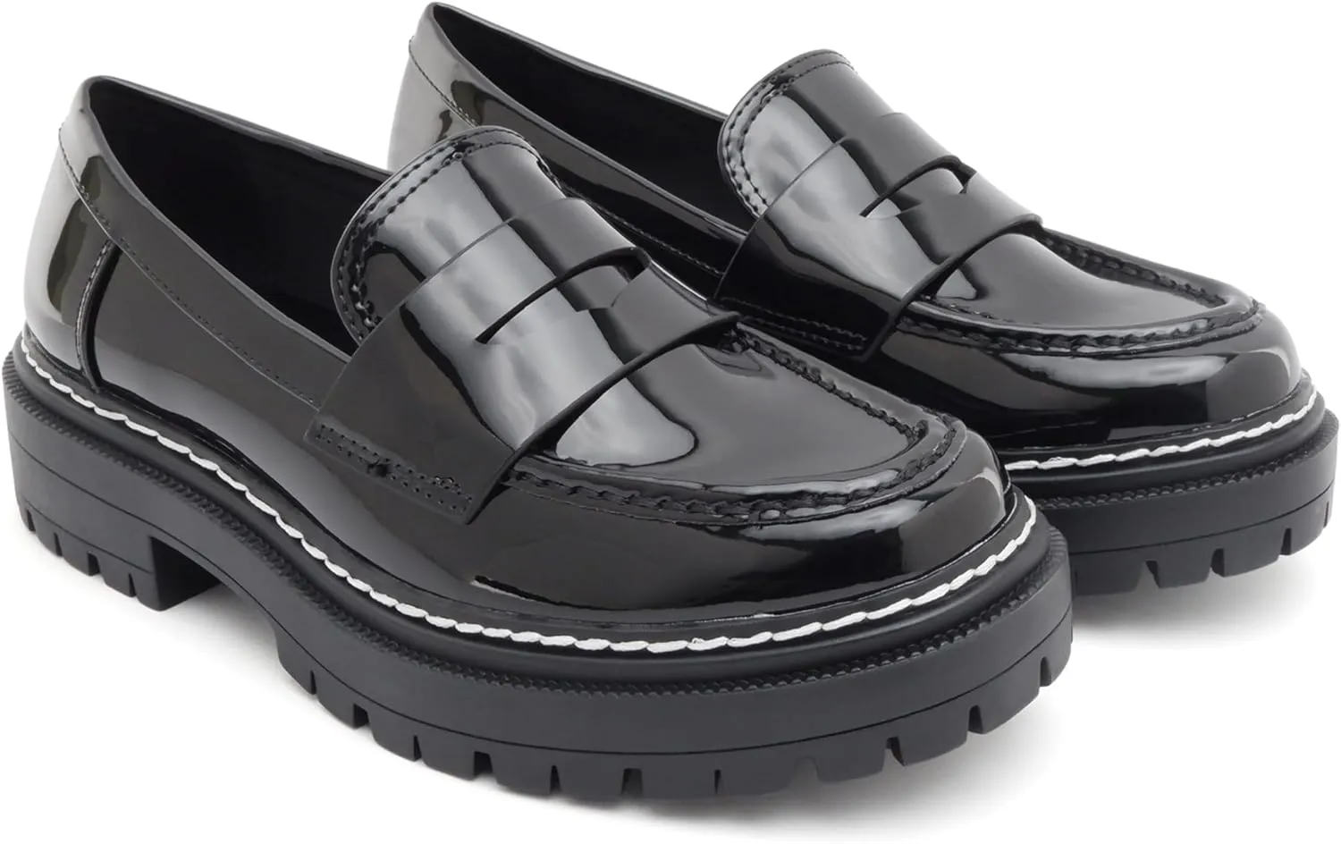Soda “Soho” ~ Women Slip On Platform Heel Lug Sole Penny Loafer