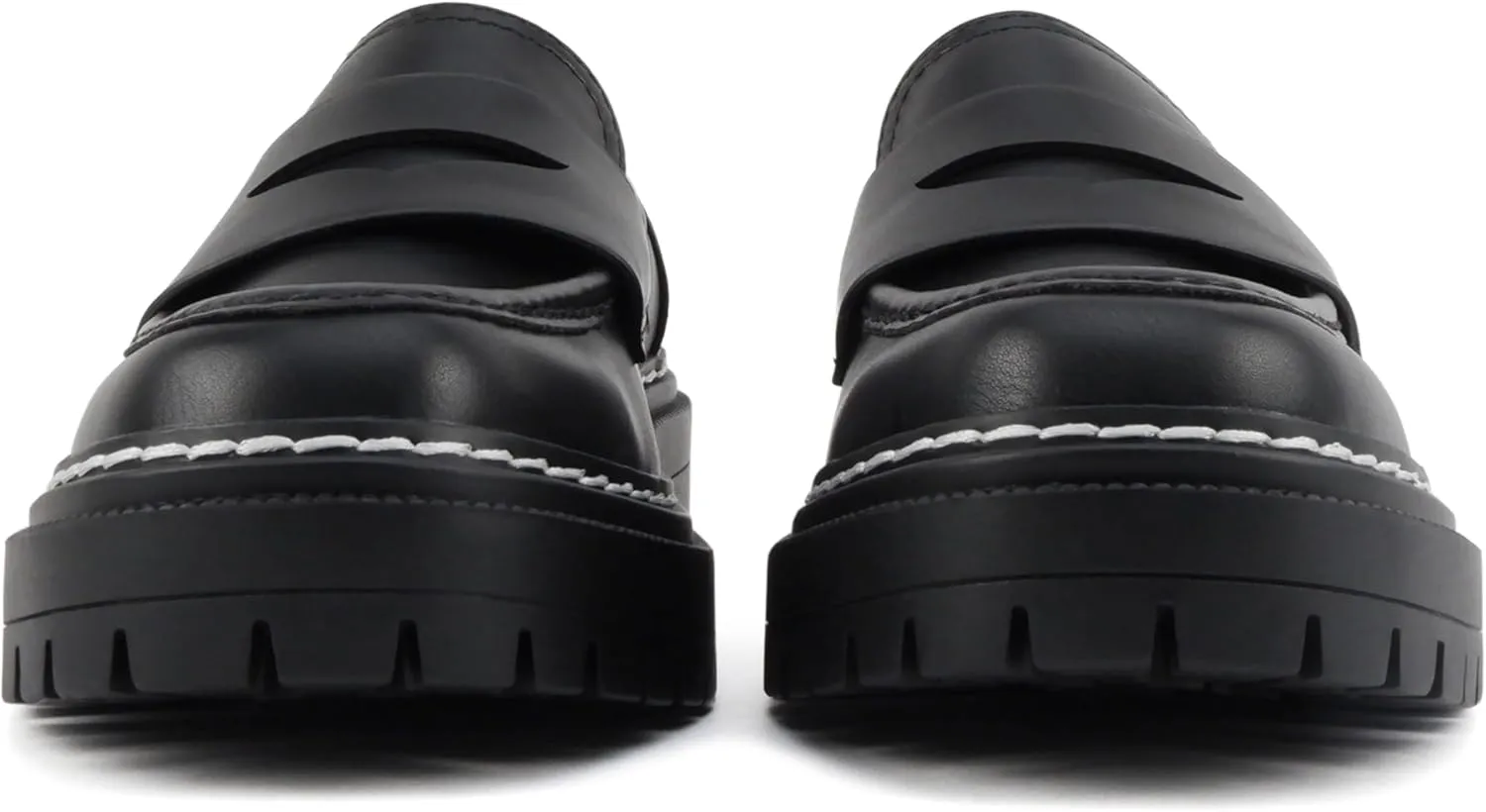 Soda “Soho” ~ Women Slip On Platform Heel Lug Sole Penny Loafer