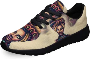Sonzj-II Womens Mens Tennis Shoes,Athletic Fashion African Woman Drawing Cool Sneaker for Girl,Boy,Gym,Walking,Hiking,Jogging,Running,Travel and More