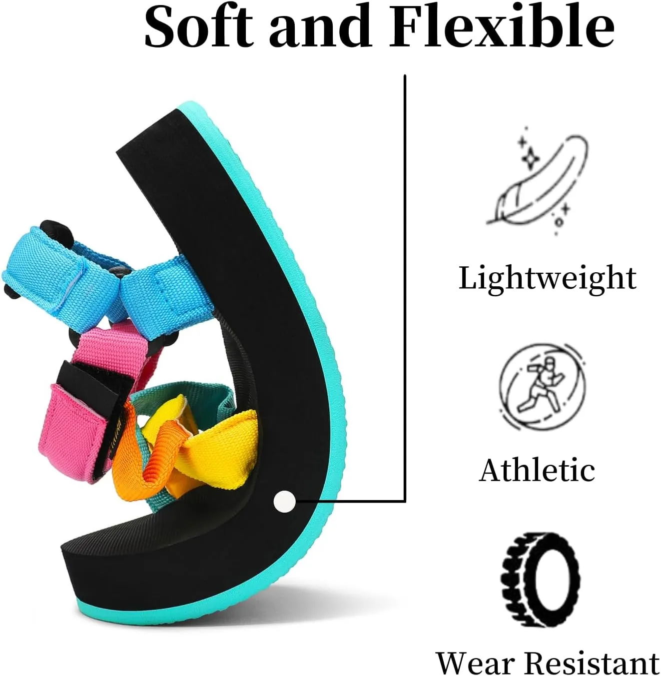 Sport Walking Water Sandals for Women with Arch Support & Adjustable Straps Platform Sandals Women Height Increase