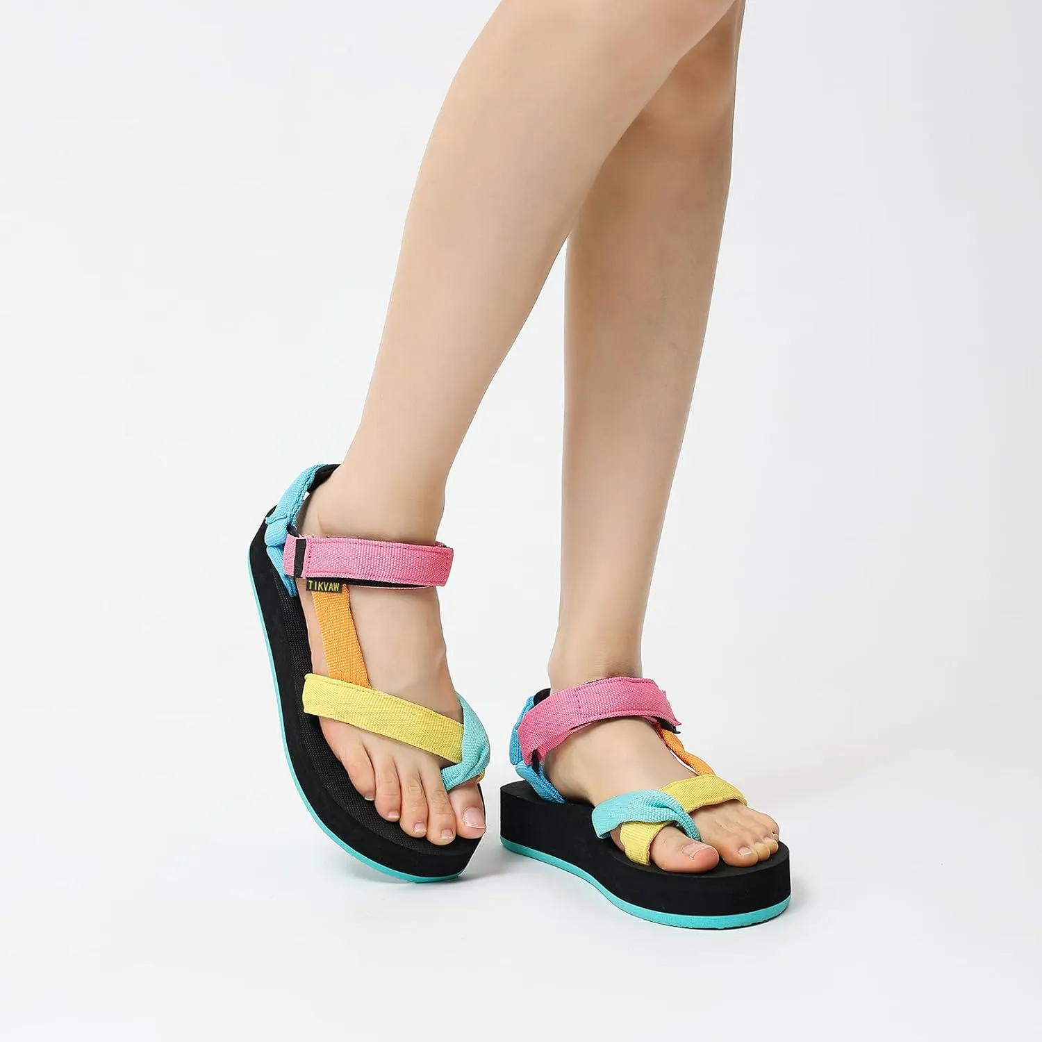 Sport Walking Water Sandals for Women with Arch Support & Adjustable Straps Platform Sandals Women Height Increase