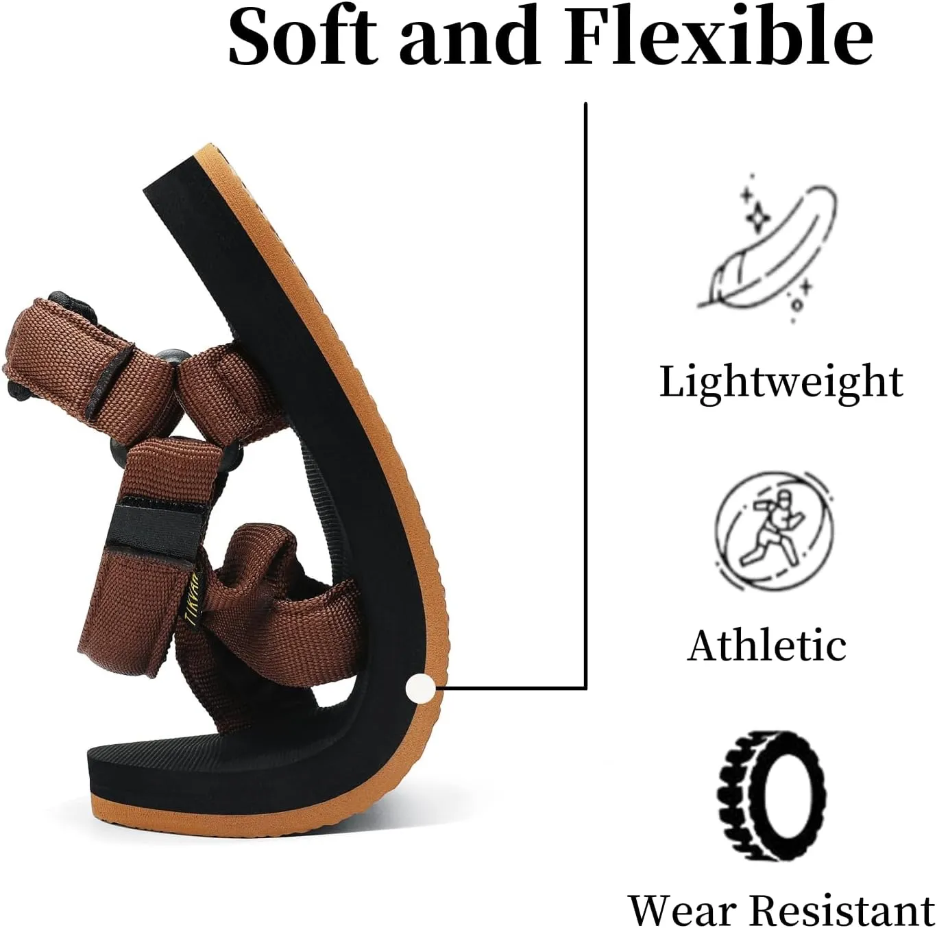 Sport Walking Water Sandals for Women with Arch Support & Adjustable Straps Platform Sandals Women Height Increase