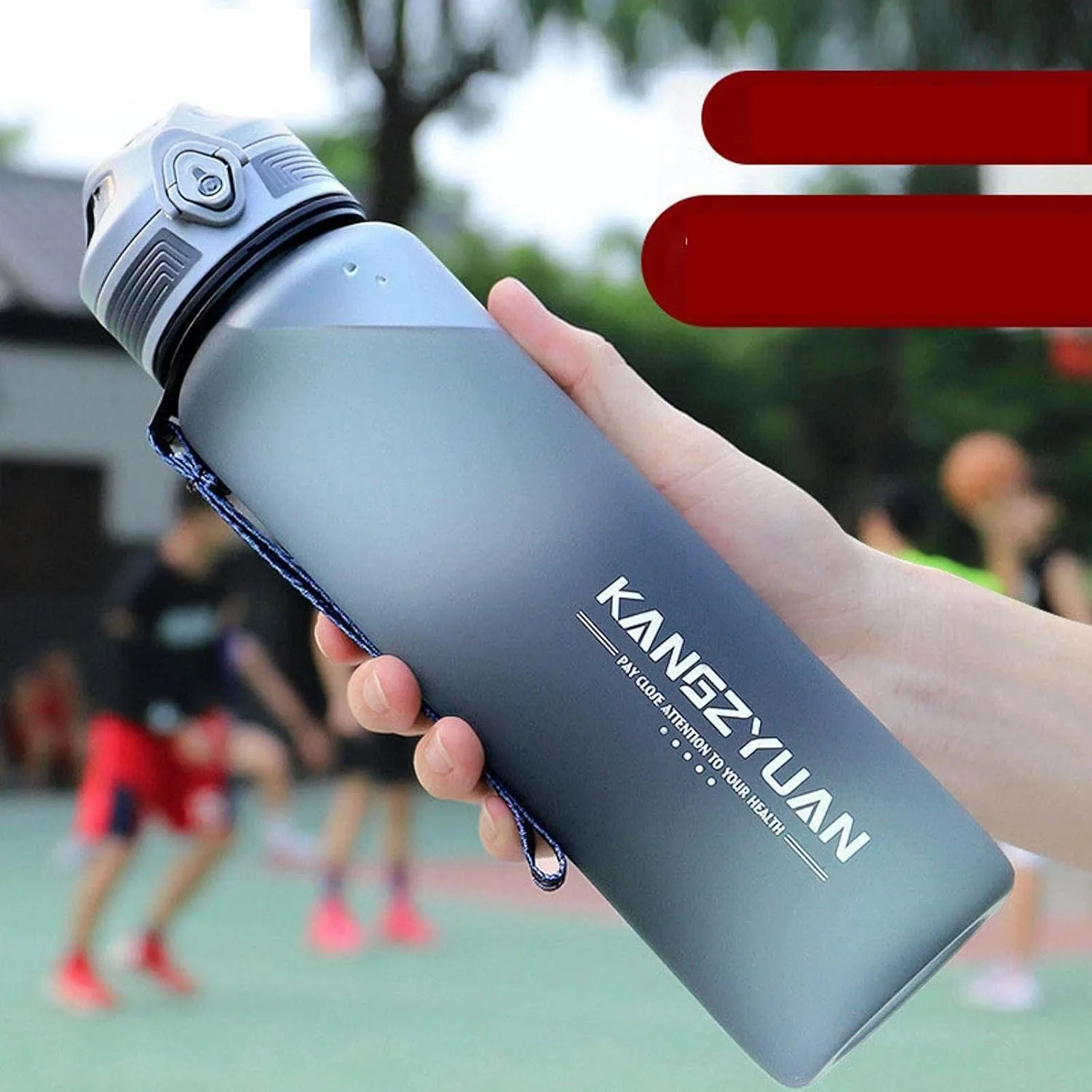Sports Water Bottle, Removable Filter, Fast Flow, Clamshell Leak Proof Durable, BPA Free and Non-Toxic