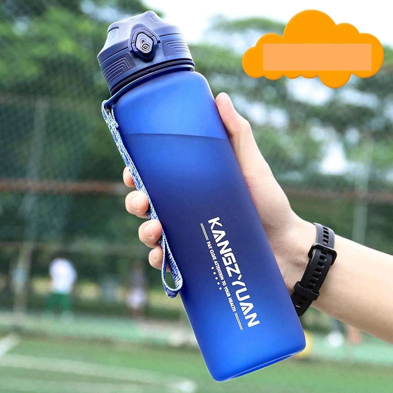 Sports Water Bottle, Removable Filter, Fast Flow, Clamshell Leak Proof Durable, BPA Free and Non-Toxic