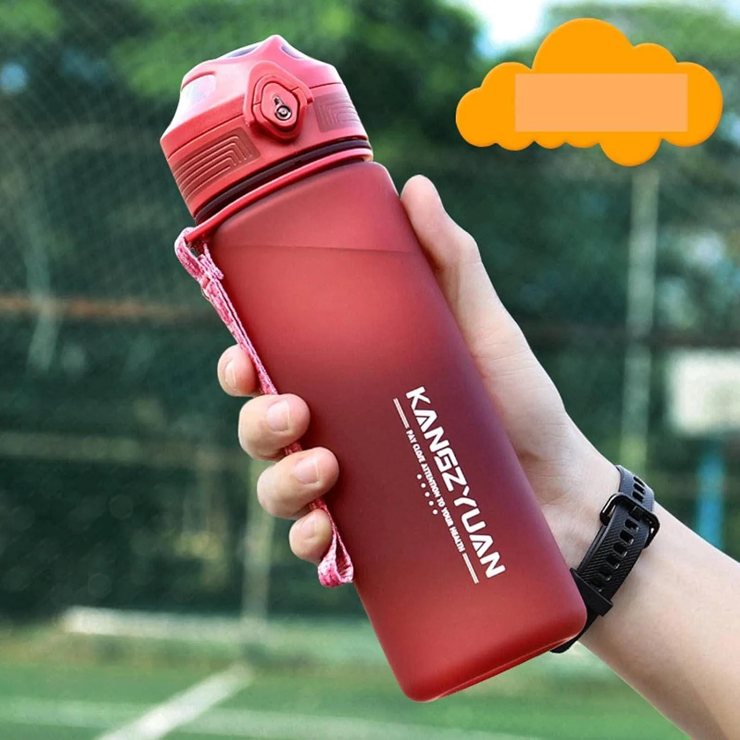 Sports Water Bottle, Removable Filter, Fast Flow, Clamshell Leak Proof Durable, BPA Free and Non-Toxic