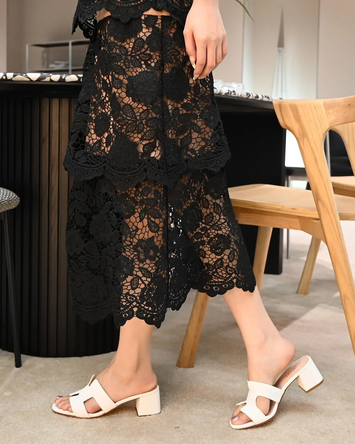 Square Open Toe Strappy Heels Sandals Low Block Chunky Heeled Sandals Slip On Slide Mules Sandals Comfortable Casual Black White Tan Dress Sandals for Women