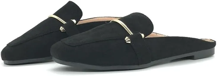 Starella Mules for Women Flats Slip On Loafers Open Back Shoes Buckle Mules