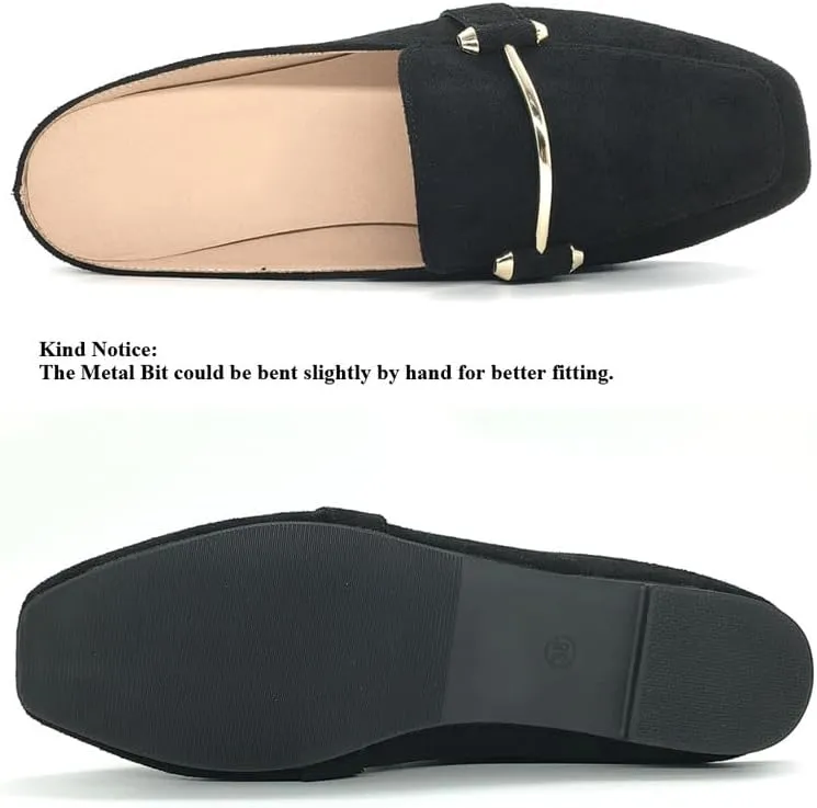 Starella Mules for Women Flats Slip On Loafers Open Back Shoes Buckle Mules