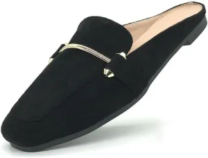 Starella Mules for Women Flats Slip On Loafers Open Back Shoes Buckle Mules