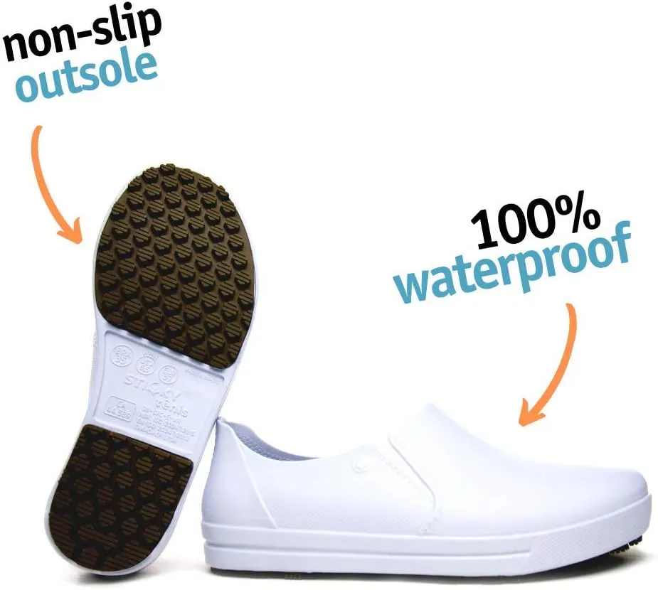 Sticky Slip On Work Shoe for Women - Nursing - Chef - Waterproof Non-Slip Comfortable Shoes