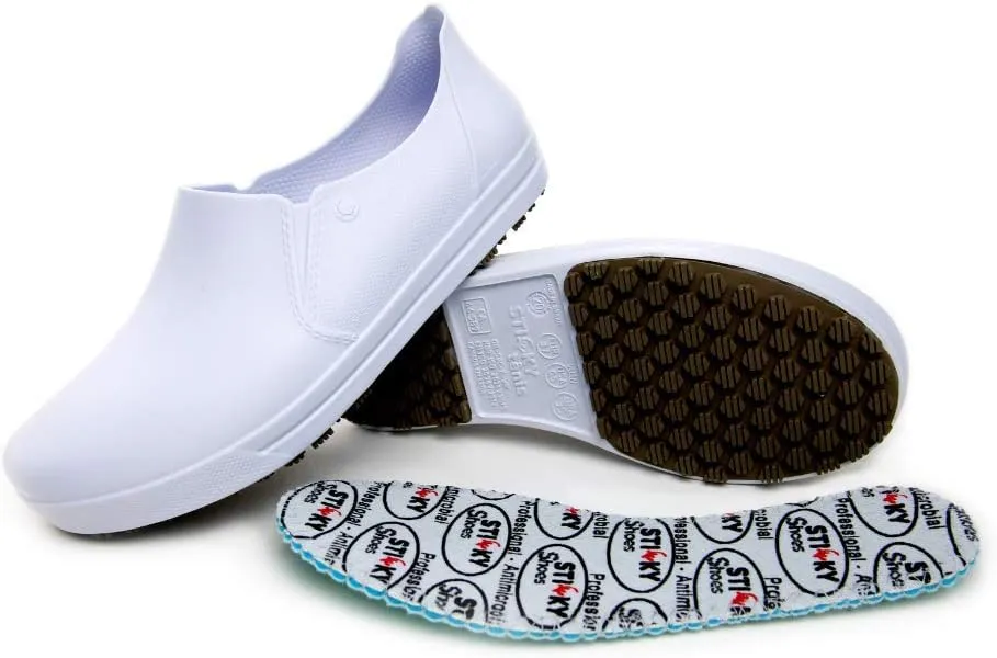 Sticky Slip On Work Shoe for Women - Nursing - Chef - Waterproof Non-Slip Comfortable Shoes