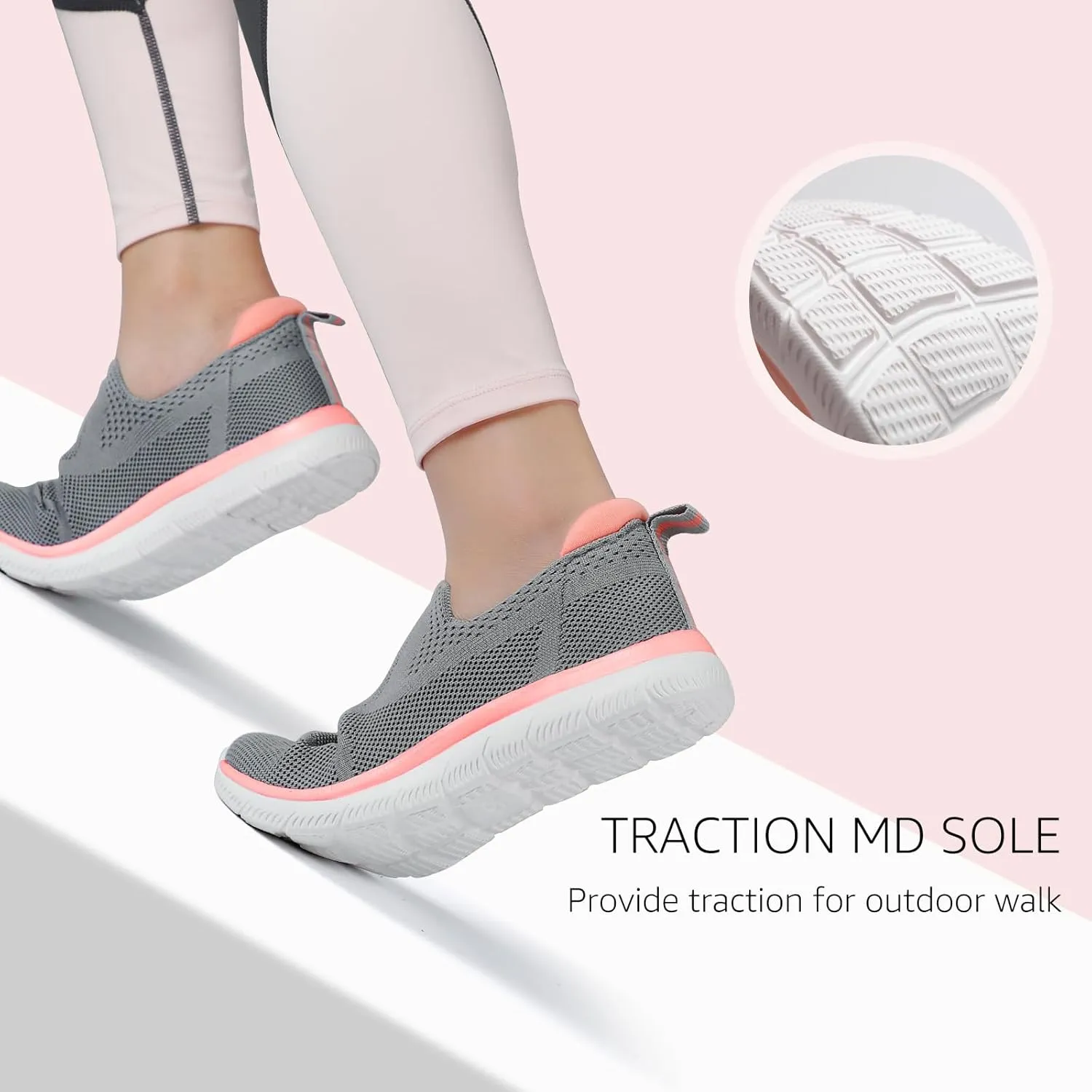 STQ Slip On Sneakers for Women Lightweight Walking Shoes Comfortable Breathable Mesh with Arch Suuport