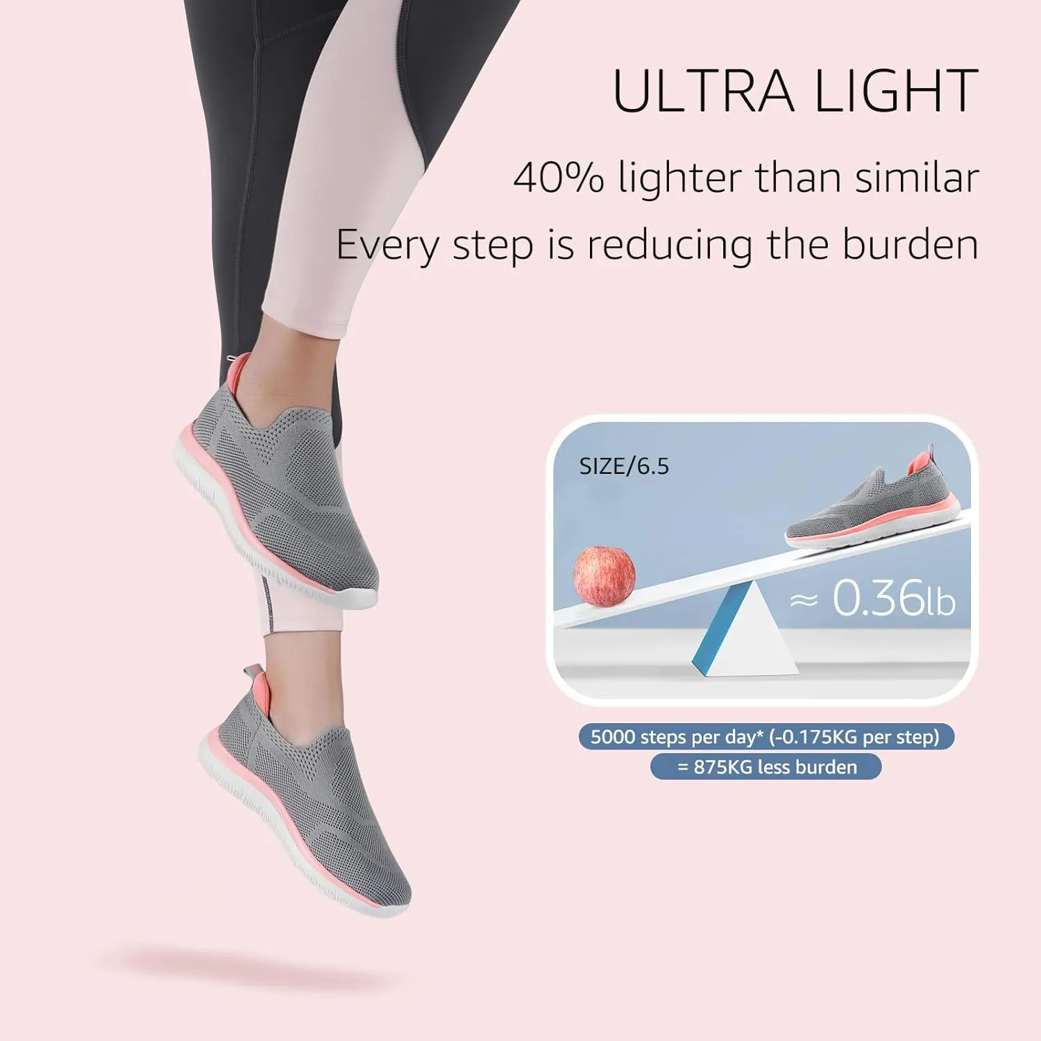 STQ Slip On Sneakers for Women Lightweight Walking Shoes Comfortable Breathable Mesh with Arch Suuport