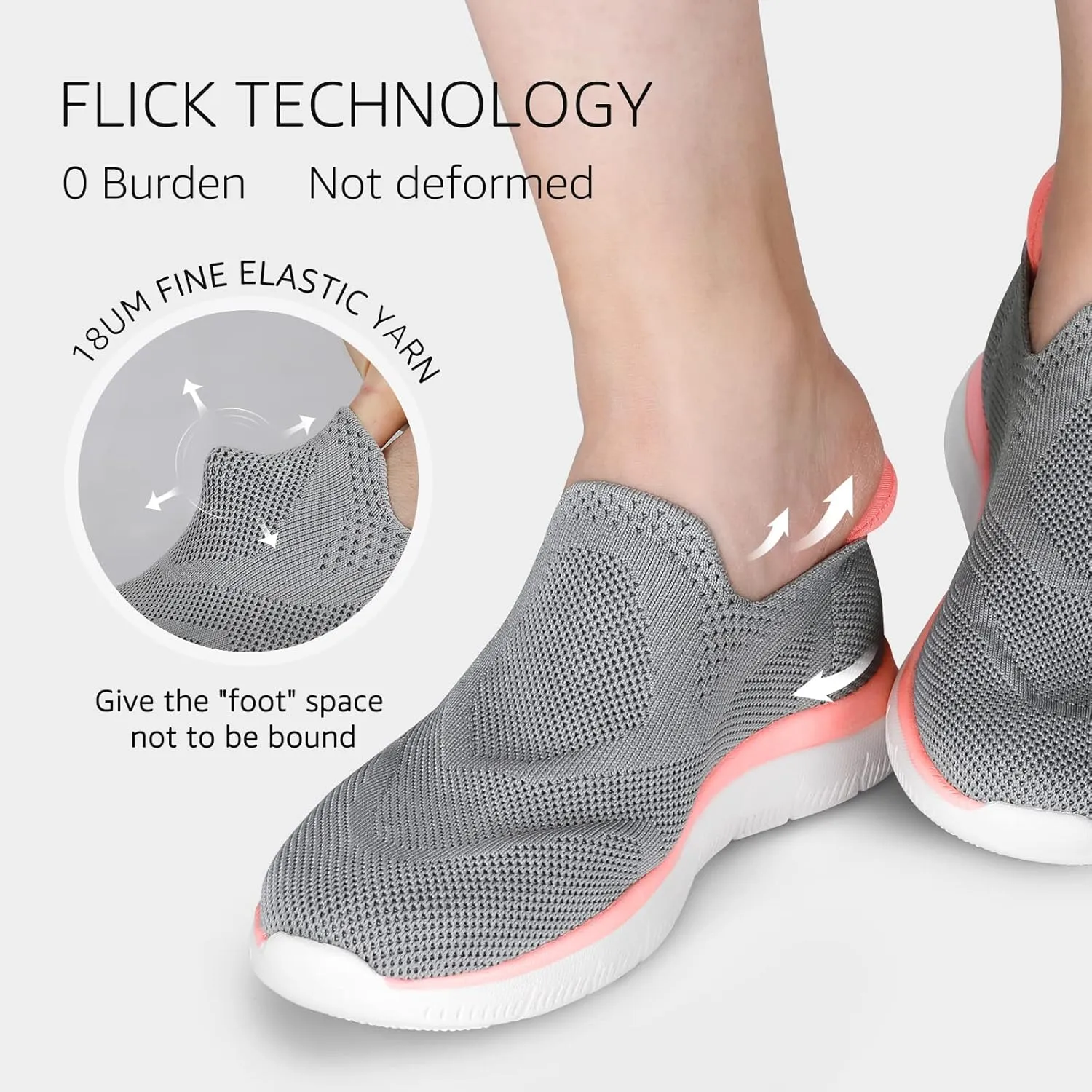 STQ Slip On Sneakers for Women Lightweight Walking Shoes Comfortable Breathable Mesh with Arch Suuport