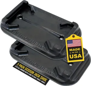 Stromberg Carlson 2-Pack Scissor Jack Shoe - Jack Pads That Stay Attached - Moulded EPDM Rubber Pads w/Drain Holes - Scissor Jack Pads for RV and Campers - Made in The USA