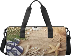 Summer Beach Travel Duffel Bag Flip Flop Shellfish Beach Sports Gym Bag Men Women Sports Travel Luggage Bag 17.6”×9”×9 “ Duffel Bag Weekend Overnight Gym Bag Nvenient For Carrying