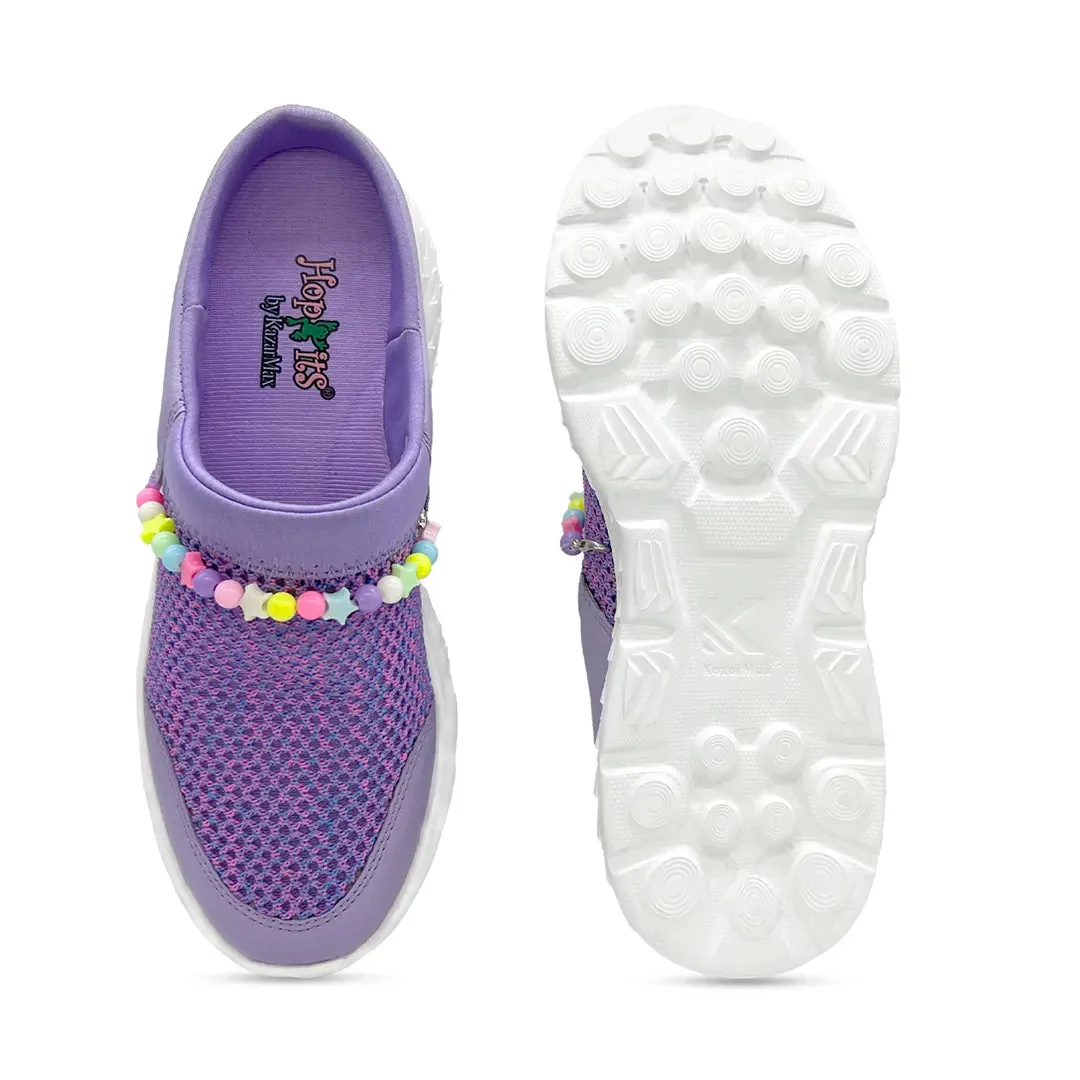 Summer Breeze Girls Cottton Candy Purple Detachable Friendship Bracelet Slip-On Mule
