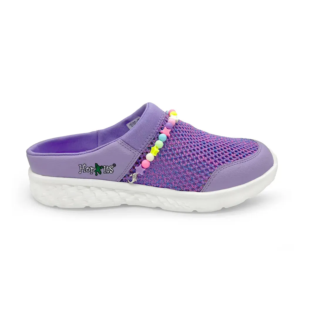 Summer Breeze Girls Cottton Candy Purple Detachable Friendship Bracelet Slip-On Mule